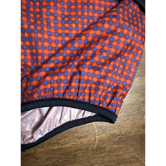 Louis Garneau Womens M Cycling Jacket Red/Blue Check Windbreaker Medium Full Zip - Picture 5 of 13